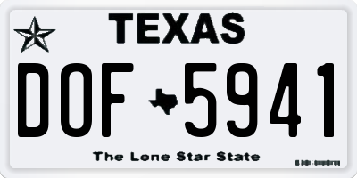 TX license plate DOF5941