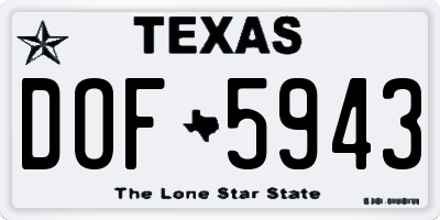 TX license plate DOF5943