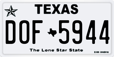 TX license plate DOF5944