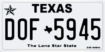 TX license plate DOF5945