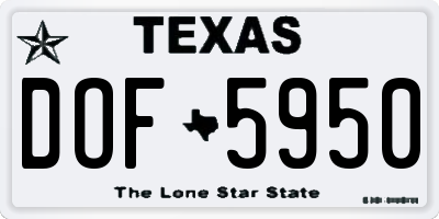 TX license plate DOF5950