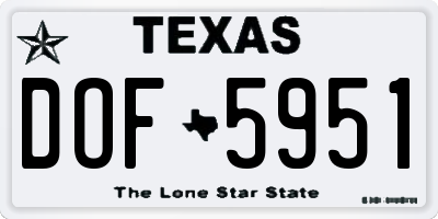 TX license plate DOF5951