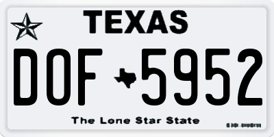 TX license plate DOF5952