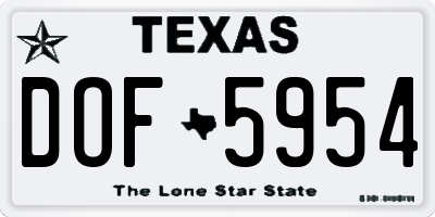 TX license plate DOF5954