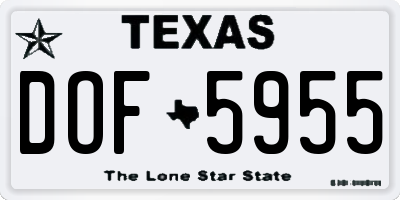 TX license plate DOF5955