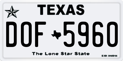 TX license plate DOF5960