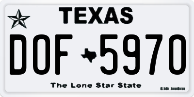 TX license plate DOF5970