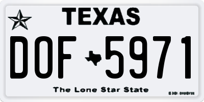 TX license plate DOF5971