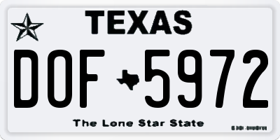 TX license plate DOF5972