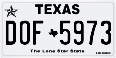 TX license plate DOF5973