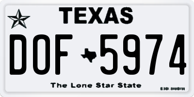 TX license plate DOF5974