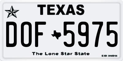 TX license plate DOF5975