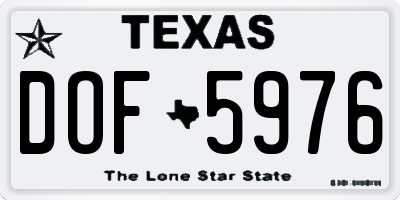 TX license plate DOF5976