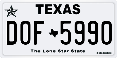 TX license plate DOF5990