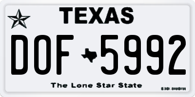 TX license plate DOF5992
