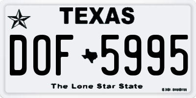 TX license plate DOF5995