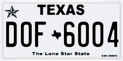 TX license plate DOF6004