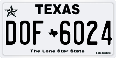 TX license plate DOF6024