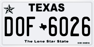 TX license plate DOF6026