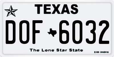 TX license plate DOF6032