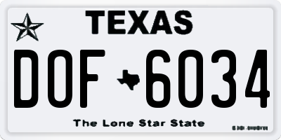 TX license plate DOF6034