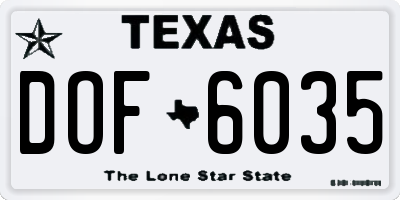 TX license plate DOF6035