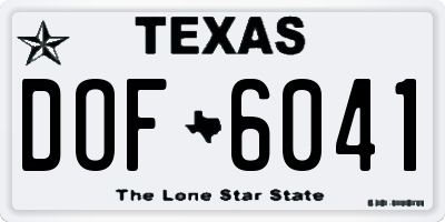 TX license plate DOF6041