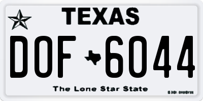 TX license plate DOF6044