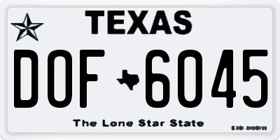 TX license plate DOF6045