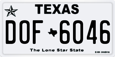 TX license plate DOF6046