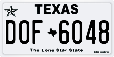 TX license plate DOF6048