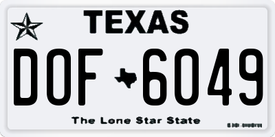 TX license plate DOF6049
