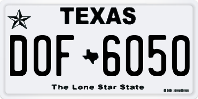 TX license plate DOF6050