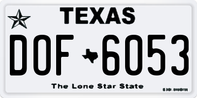 TX license plate DOF6053