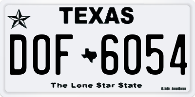 TX license plate DOF6054