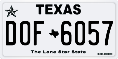 TX license plate DOF6057