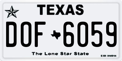 TX license plate DOF6059