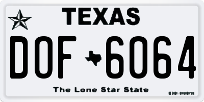 TX license plate DOF6064