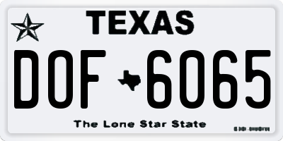 TX license plate DOF6065