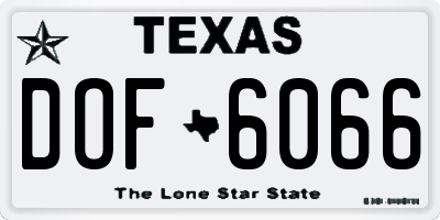 TX license plate DOF6066