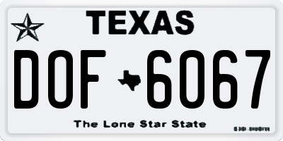 TX license plate DOF6067