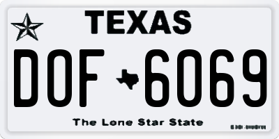 TX license plate DOF6069