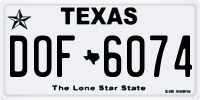 TX license plate DOF6074