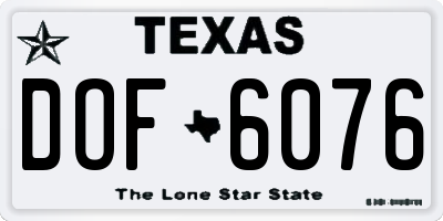 TX license plate DOF6076
