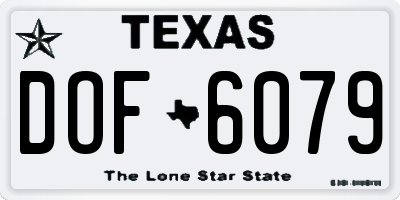 TX license plate DOF6079
