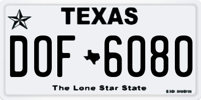 TX license plate DOF6080