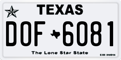 TX license plate DOF6081