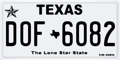 TX license plate DOF6082