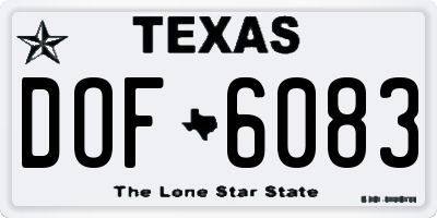 TX license plate DOF6083