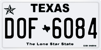 TX license plate DOF6084